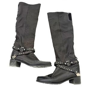 Stuart Weitzman Yeeha Over The Knee Studded Leather Boots Size 9.5